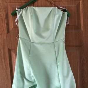 Davids Bridal Strapless Mint Prom Formal Long